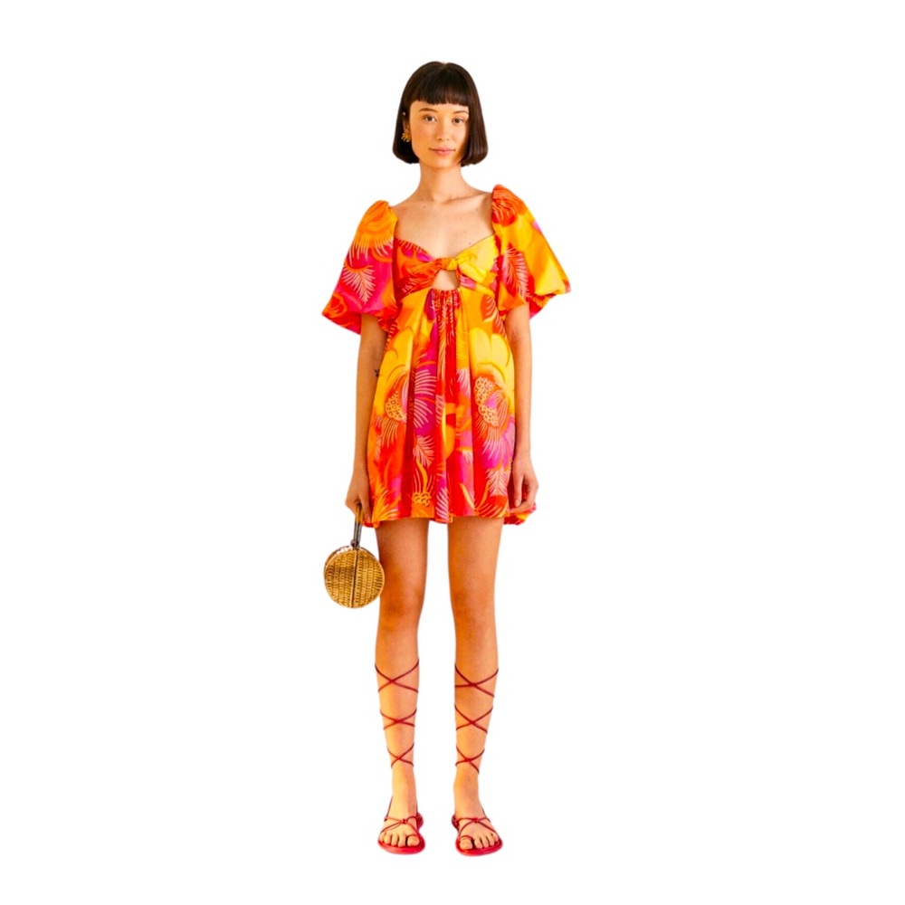 NWD FARM Rio Vibrant Orange and Pink Mini Dress 🌺